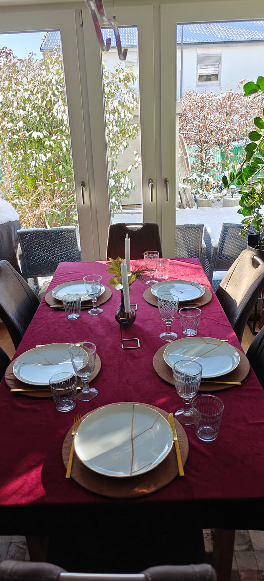 Tischset Natal na Serra – 4 Stück - Wendbares Design, Ø 35 cm