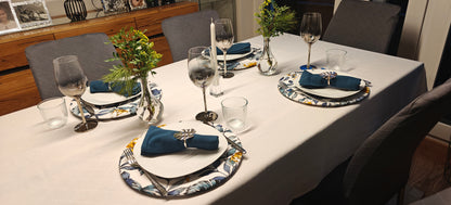 Tischset Jardim de Búzio – 6 Stück - Wendbares Design, Ø 35 cm