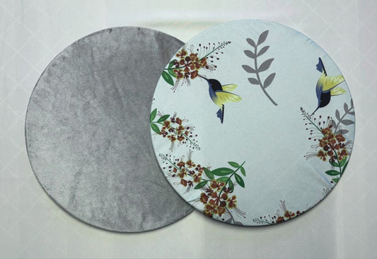 Tischset Beija-Flor cinza – 6 Stück - Wendbares Design, Ø 35 cm