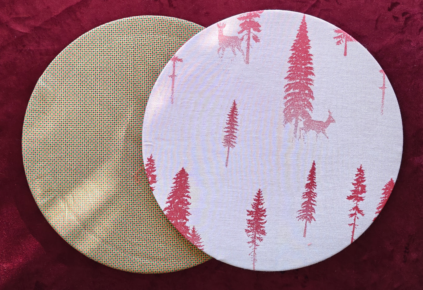 Tischset Natal na Serra – 4 Stück - Wendbares Design, Ø 35 cm