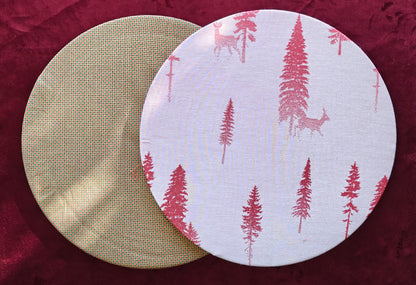 Tischset Natal na Serra – 4 Stück - Wendbares Design, Ø 35 cm