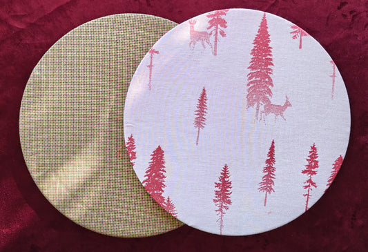 Tischset Natal na Serra – 4 Stück - Wendbares Design, Ø 35 cm